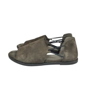 Eileen Fisher Spell Gray Nubuck Leather D'orsay Sandals Women's Size 6.5
